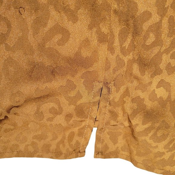 Forever21 Womans Bronze Leopard Print Spaghetti Strap Satin Dress Mini Medium - Picture 8 of 11